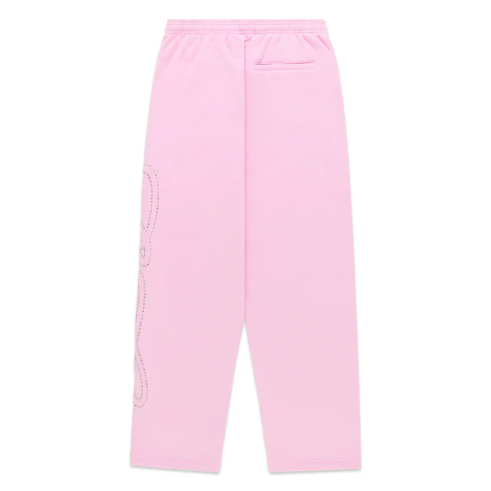 Sp5der Rhinestone Script Wide Leg Sweatpant