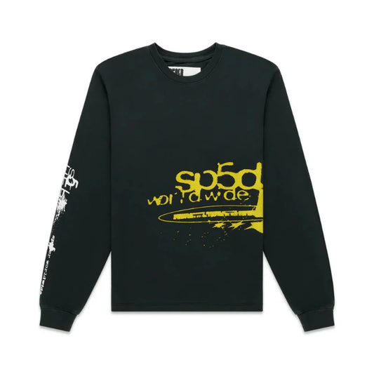 Sp5der Pure Black Longsleeve Sweatshirt
