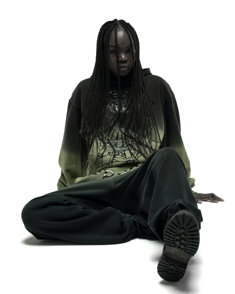 Sp5der OG Web Ombre Hoodie Black